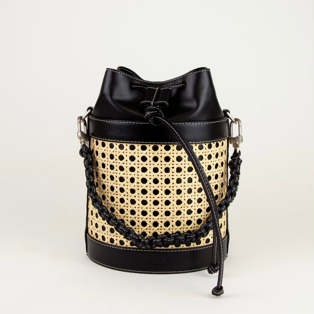SAGAN Vienna / VIENNA BUCKET BAG NANO / BLACK GRAPE LEATHER