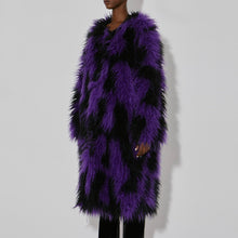 画像をギャラリービューアに読み込む, VEGAN TIGER / Purple Round  Neck Fur Coat
