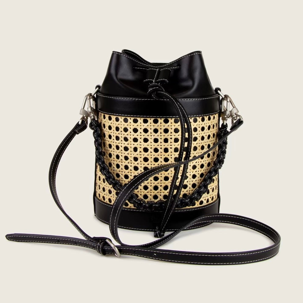 SAGAN Vienna / VIENNA BUCKET BAG NANO / BLACK GRAPE LEATHER SAGAN Vienna / VIENNA BUCKET BAG NANO / BLACK GRAPE LEATHER