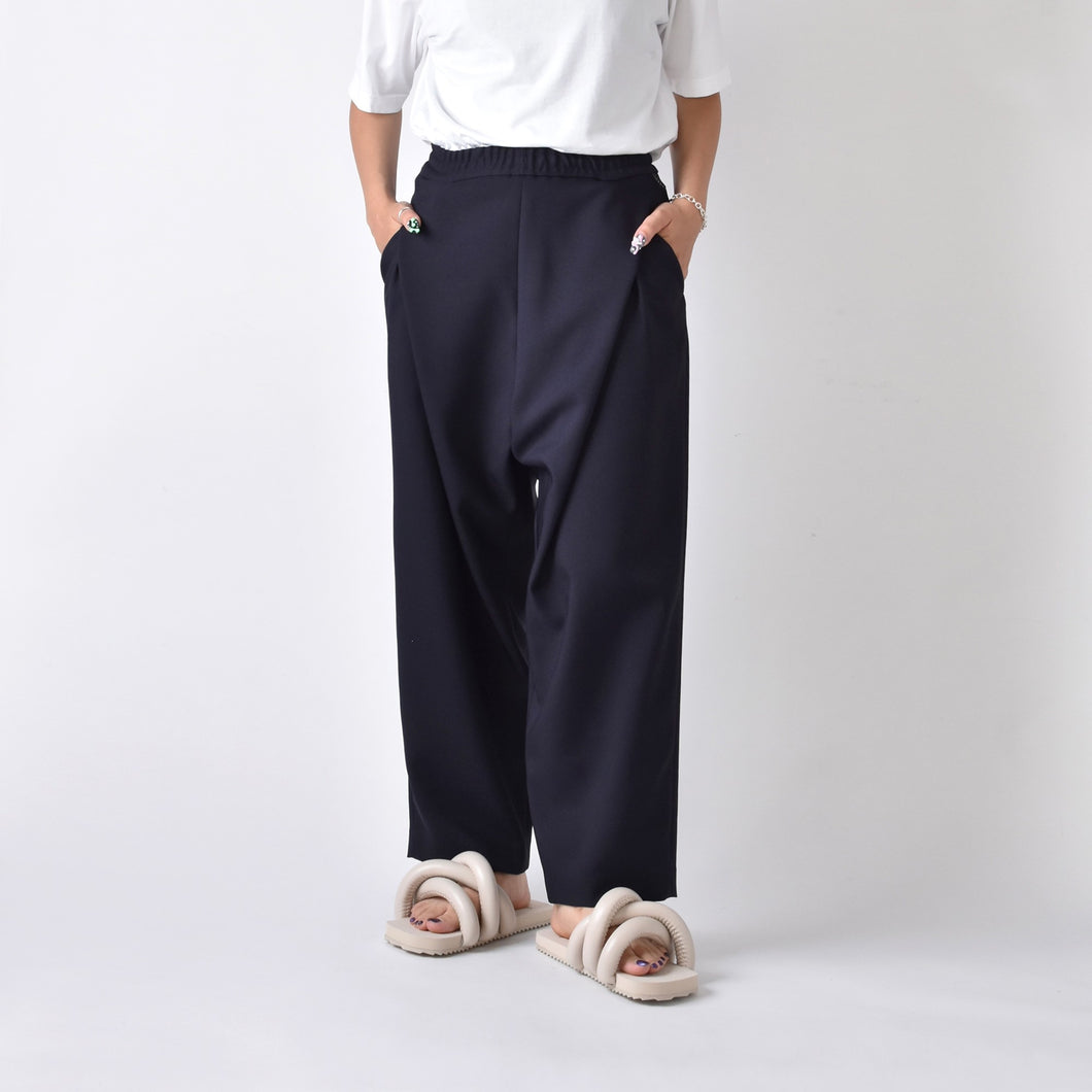 yoshiokubo × BREATH BY DELTA / RECYCLED POLYESTER TWILL WIDE PANTS / DARK NAVY